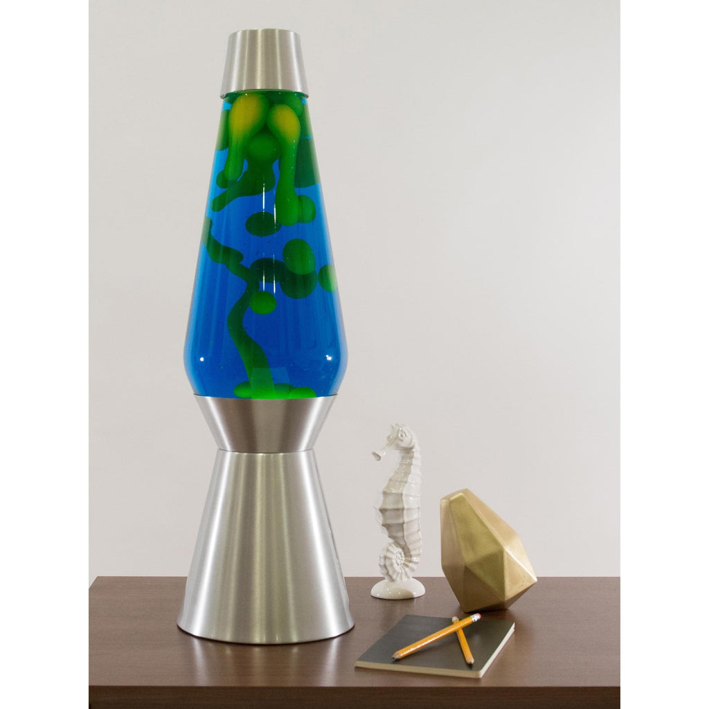 27" LAVA LAMP GRANDE - YELLOW/BLUE/SILVER
